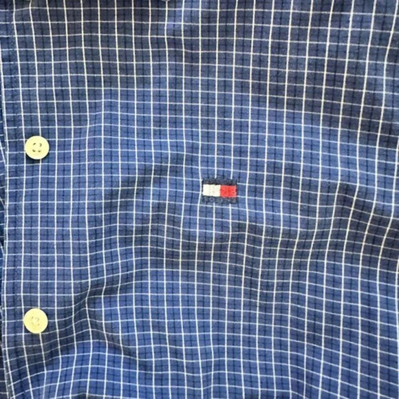 Tommy Hilfiger Button Up Chekered Long Sleeve Shirt Blue Women's Size US 2 - Picture 5 of 15